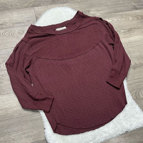 We the Free Sweater Womens XS Red Long Sleeve Og Thermal Pullover - Picture 5 of 11